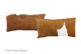 Brown and White Cowhide Pillow 12x22 #A51579 by Hudson Hides