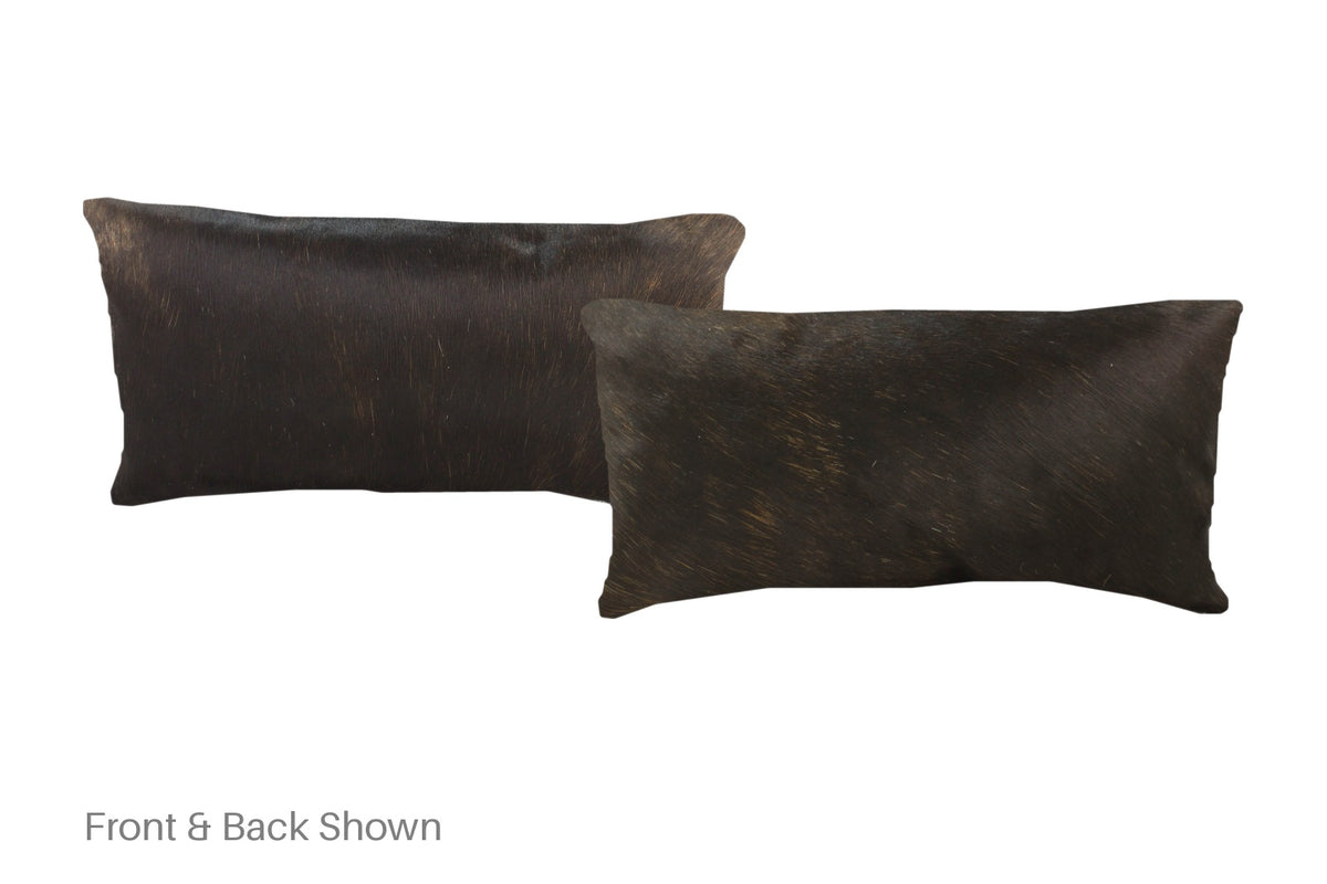 Solid Black Cowhide Pillow #A51601