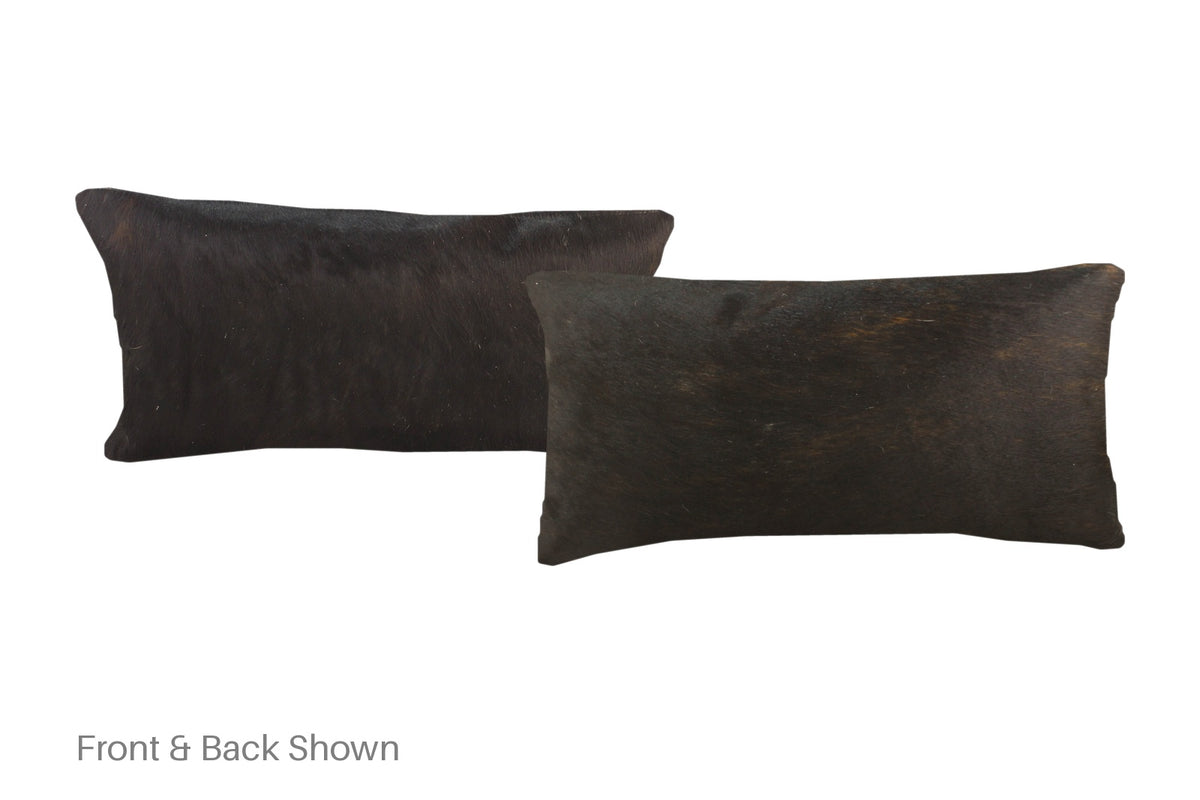 Solid Black Cowhide Pillow #A51621