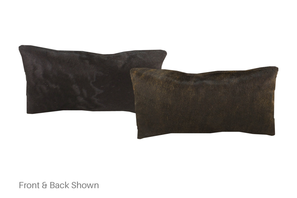 Solid Black Cowhide Pillow #A51625