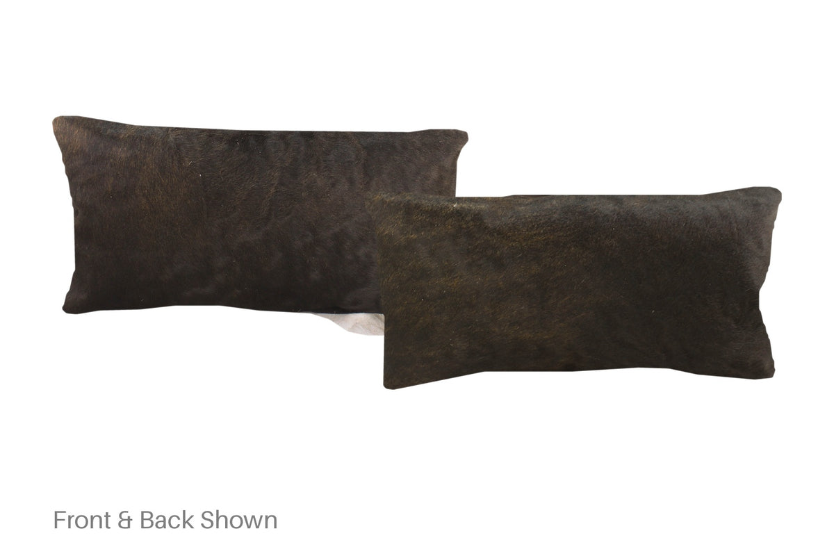 Solid Black Cowhide Pillow #A51631