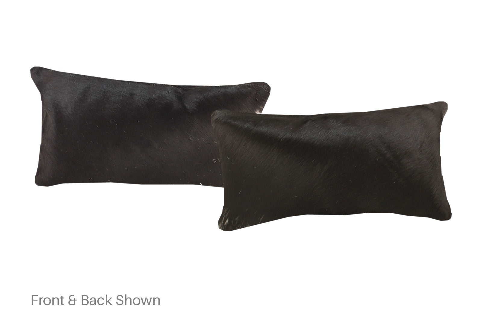 Solid Black Cowhide Pillow #A51685