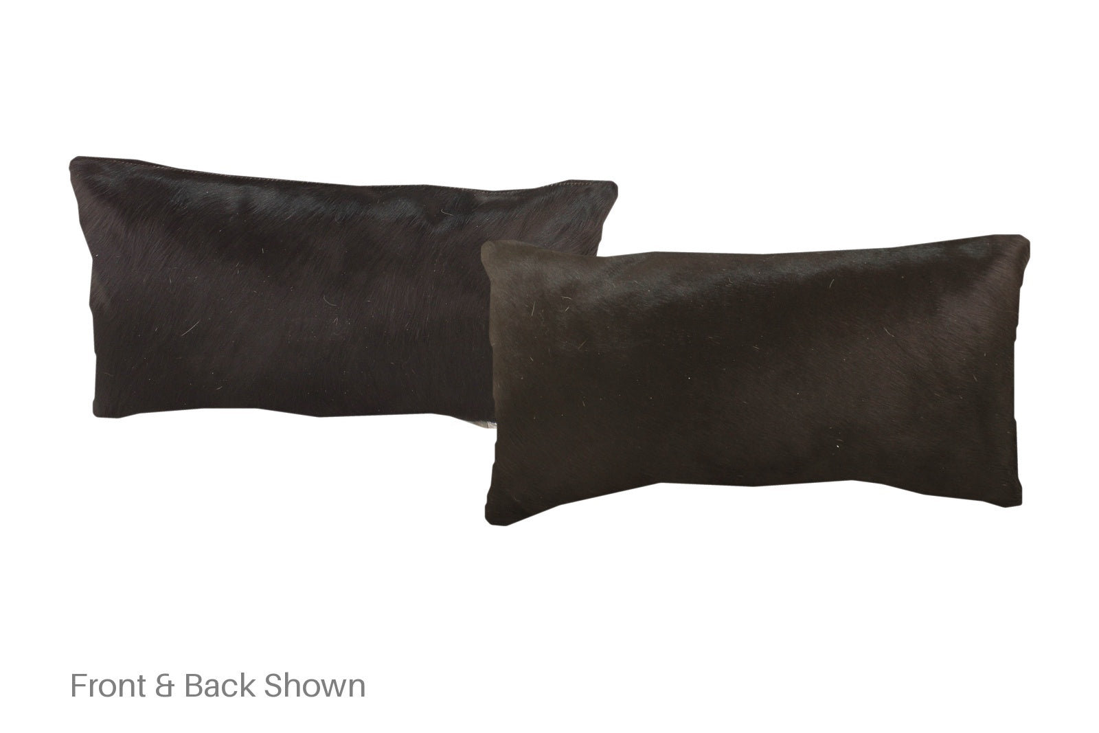 Solid Black Cowhide Pillow #A51686