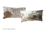 Salt and Pepper Brown Cowhide Pillow 12x22 #A51689 by Hudson Hides