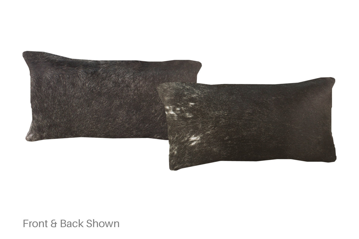 Solid Black Cowhide Pillow #A51716