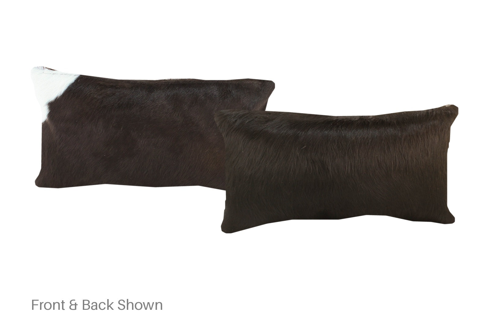 Solid Black Cowhide Pillow #A51720