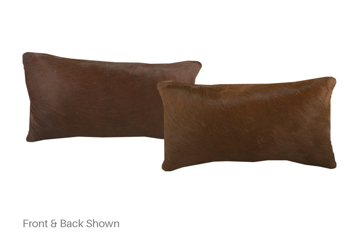 Solid Brown Cowhide Pillow #A51723