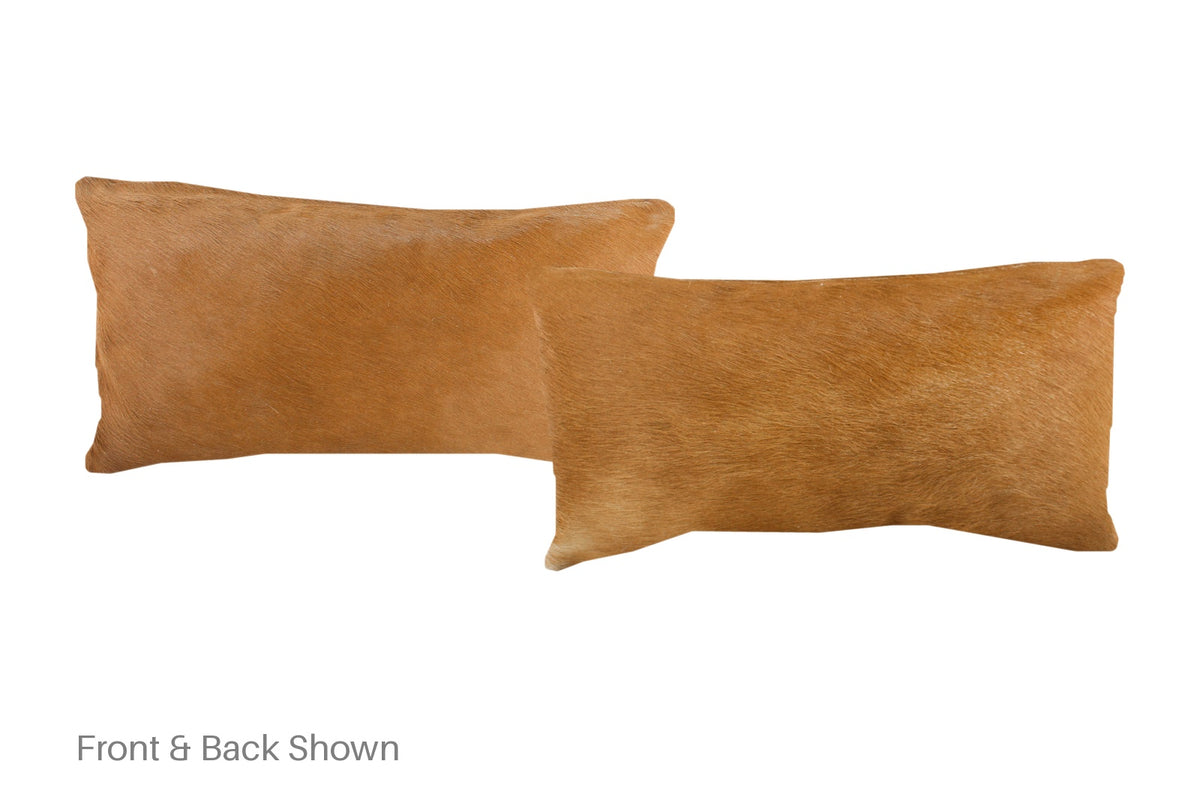 Solid Brown Cowhide Pillow #A51725
