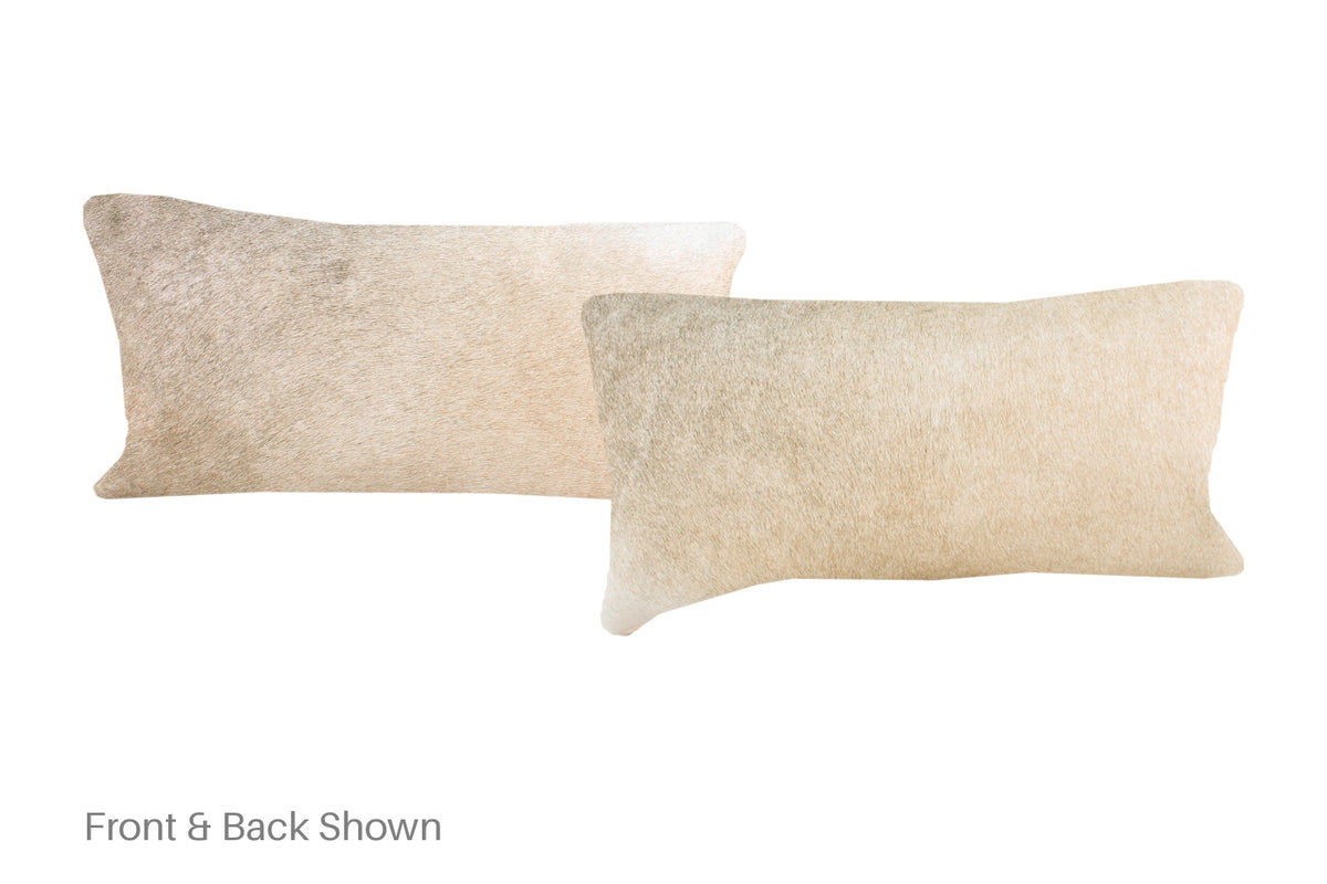 Grey with Beige Cowhide Pillow #A51726