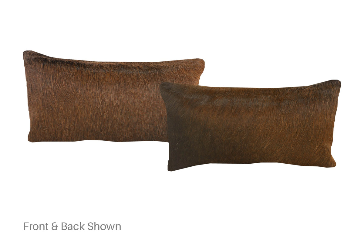 Brown with Red Cowhide Pillow #A51733