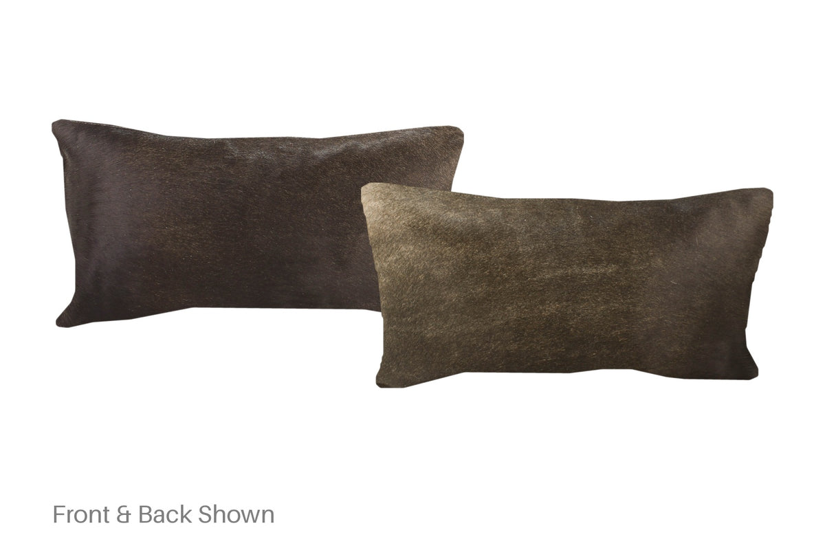 Solid Black Cowhide Pillow #A51736