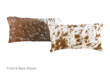 Salt and Pepper Brown Cowhide Pillow 12x22 #A51743 by Hudson Hides