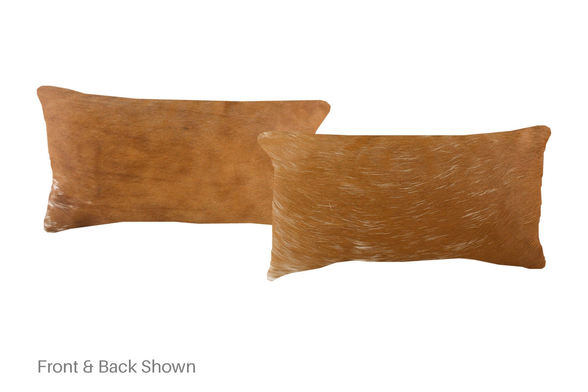 Solid Brown Cowhide Pillow #A51744