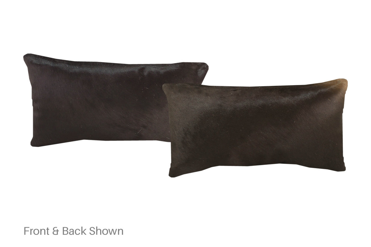 Solid Black Cowhide Pillow #A51745