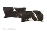 Black and White Cowhide Pillow 12x22 #A51766 by Hudson Hides