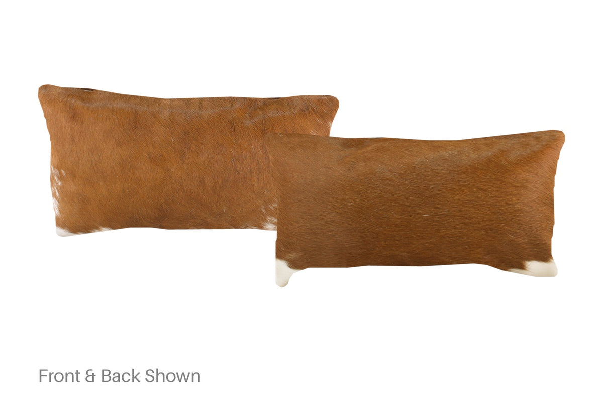 Solid Brown Cowhide Pillow #A51770