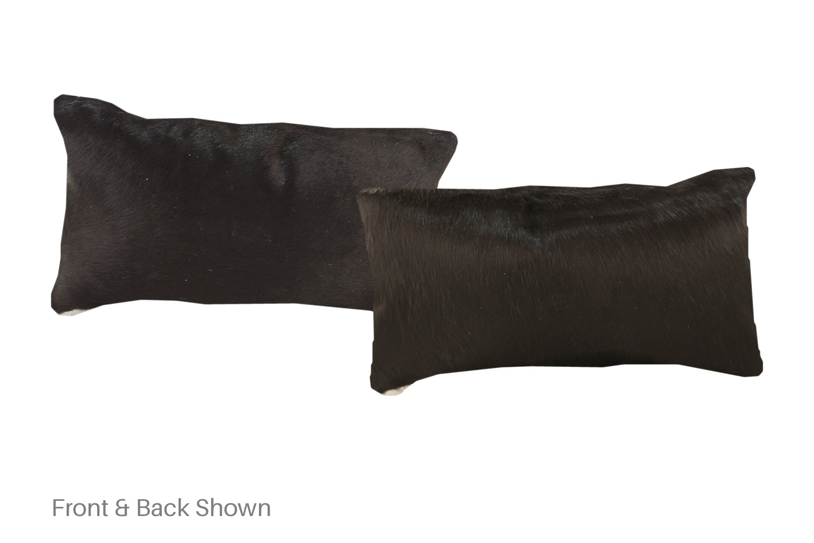 Solid Black Cowhide Pillow #A51772