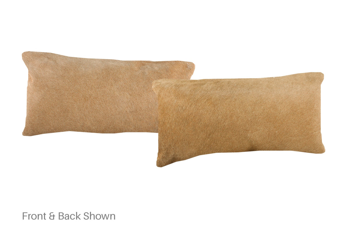 Solid Brown Cowhide Pillow #A51777