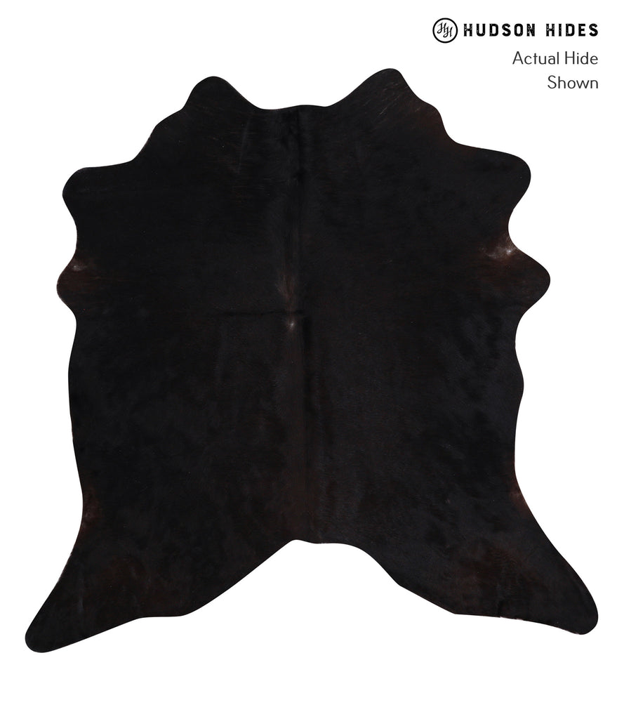Solid Black X-Large Brazilian Cowhide Rug 6'7"H x 6'6"W #A5178 by Hudson Hides