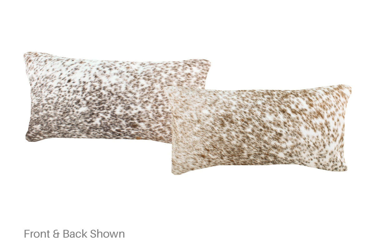 Salt and Pepper Brown Cowhide Pillow #A51780