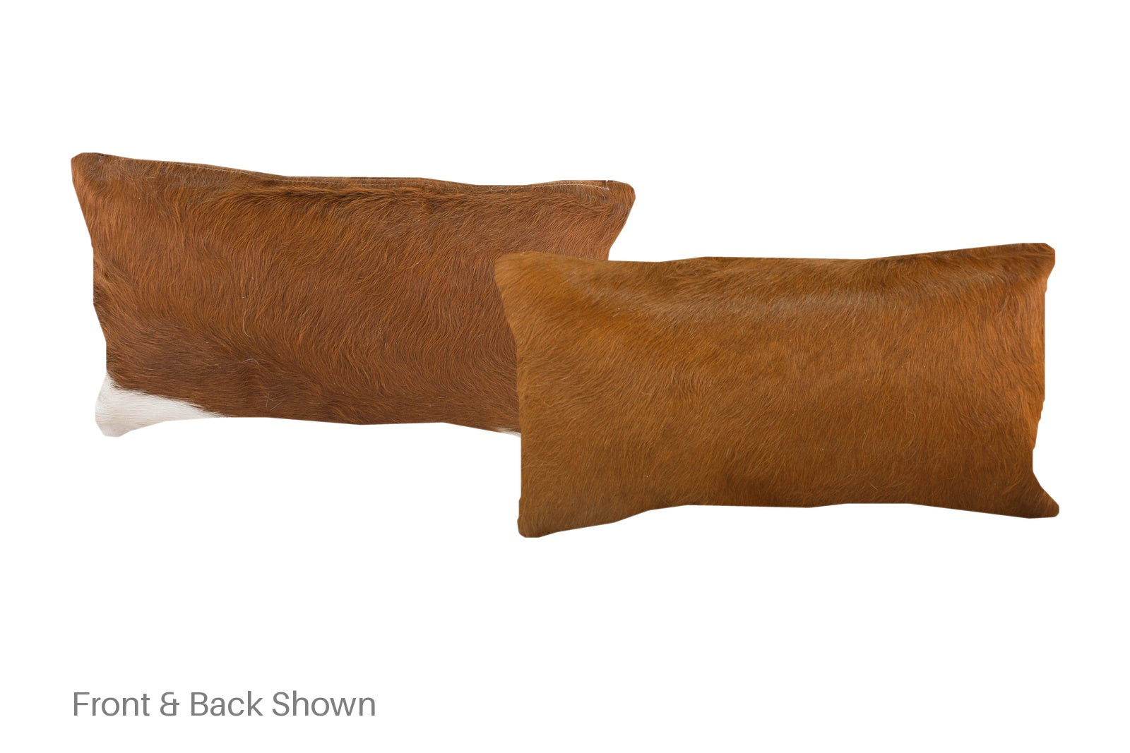 Solid Brown Cowhide Pillow #A51795