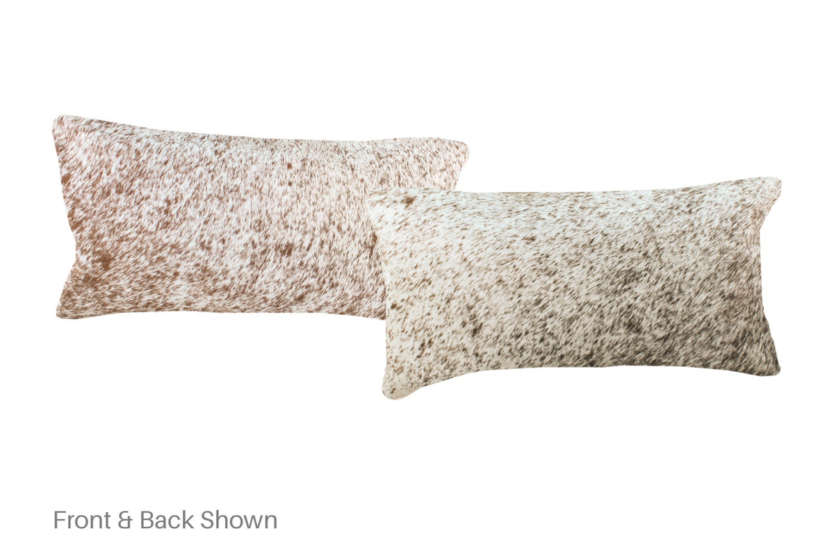 Salt and Pepper Brown Cowhide Pillow #A51799