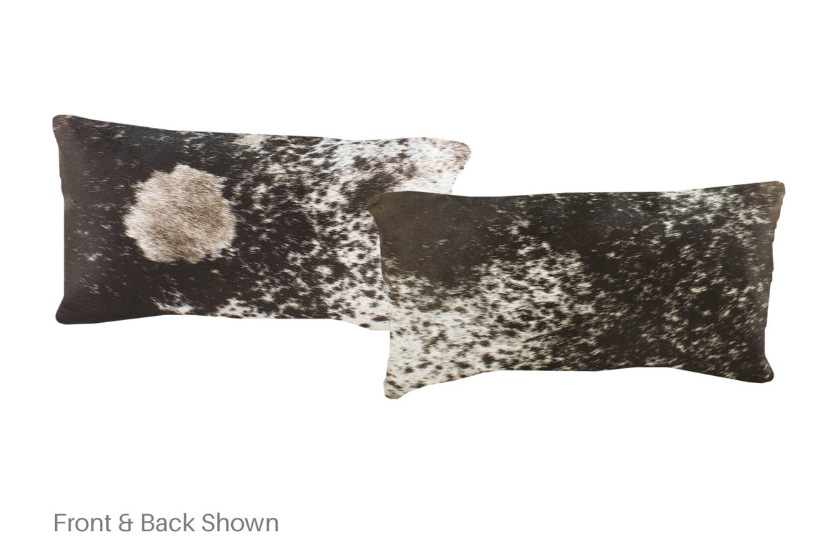 Salt and Pepper Black Cowhide Pillow #A51815