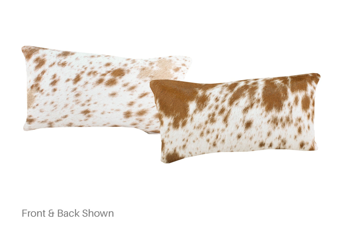 Salt and Pepper Brown Cowhide Pillow #A51828