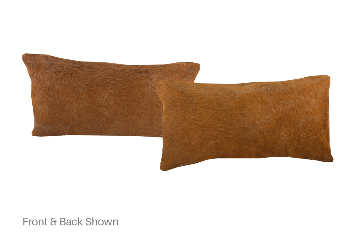 Solid Brown Cowhide Pillow #A51834