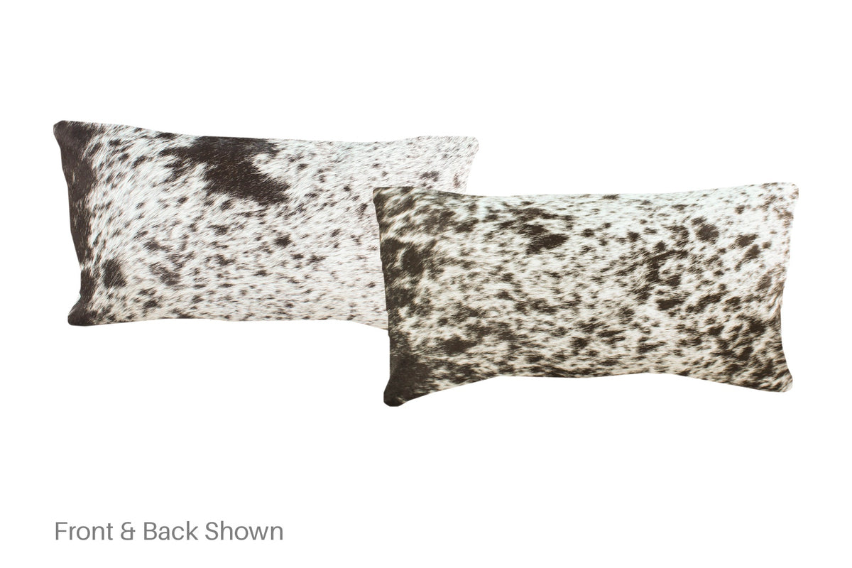Salt and Pepper Black Cowhide Pillow #A51838