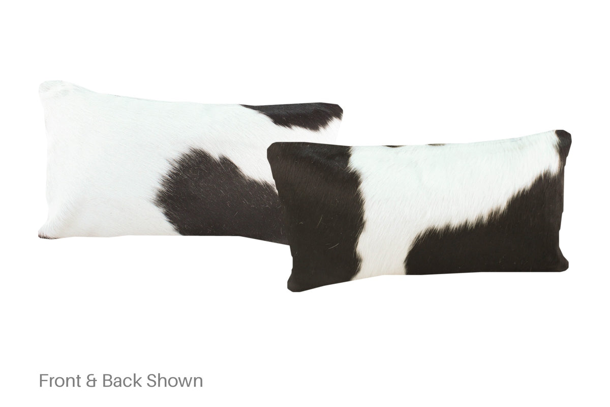 Black and White Cowhide Pillow #A51842