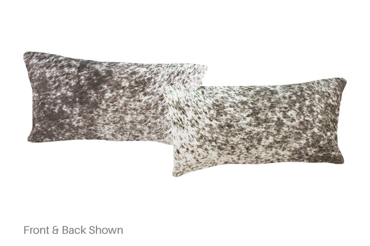 Salt and Pepper Black Cowhide Pillow #A51845