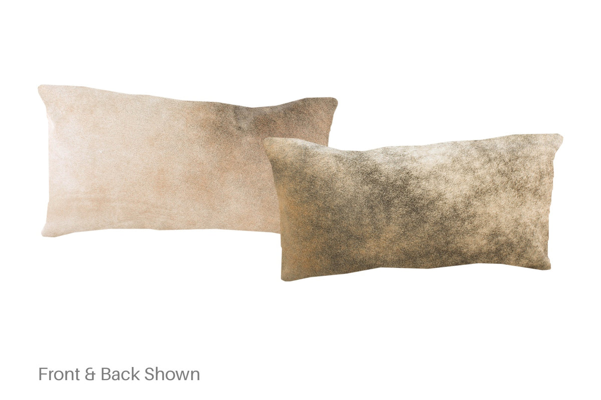 Grey with Beige Cowhide Pillow #A51860