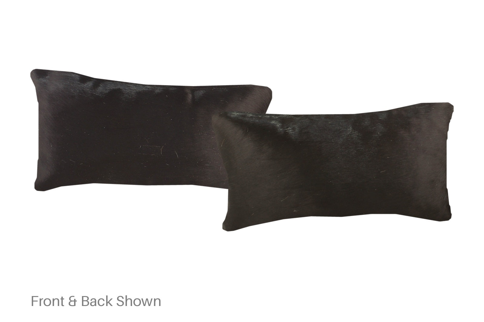 Solid Black Cowhide Pillow #A51864