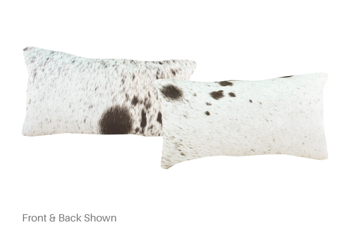 Salt and Pepper Black Cowhide Pillow #A51873