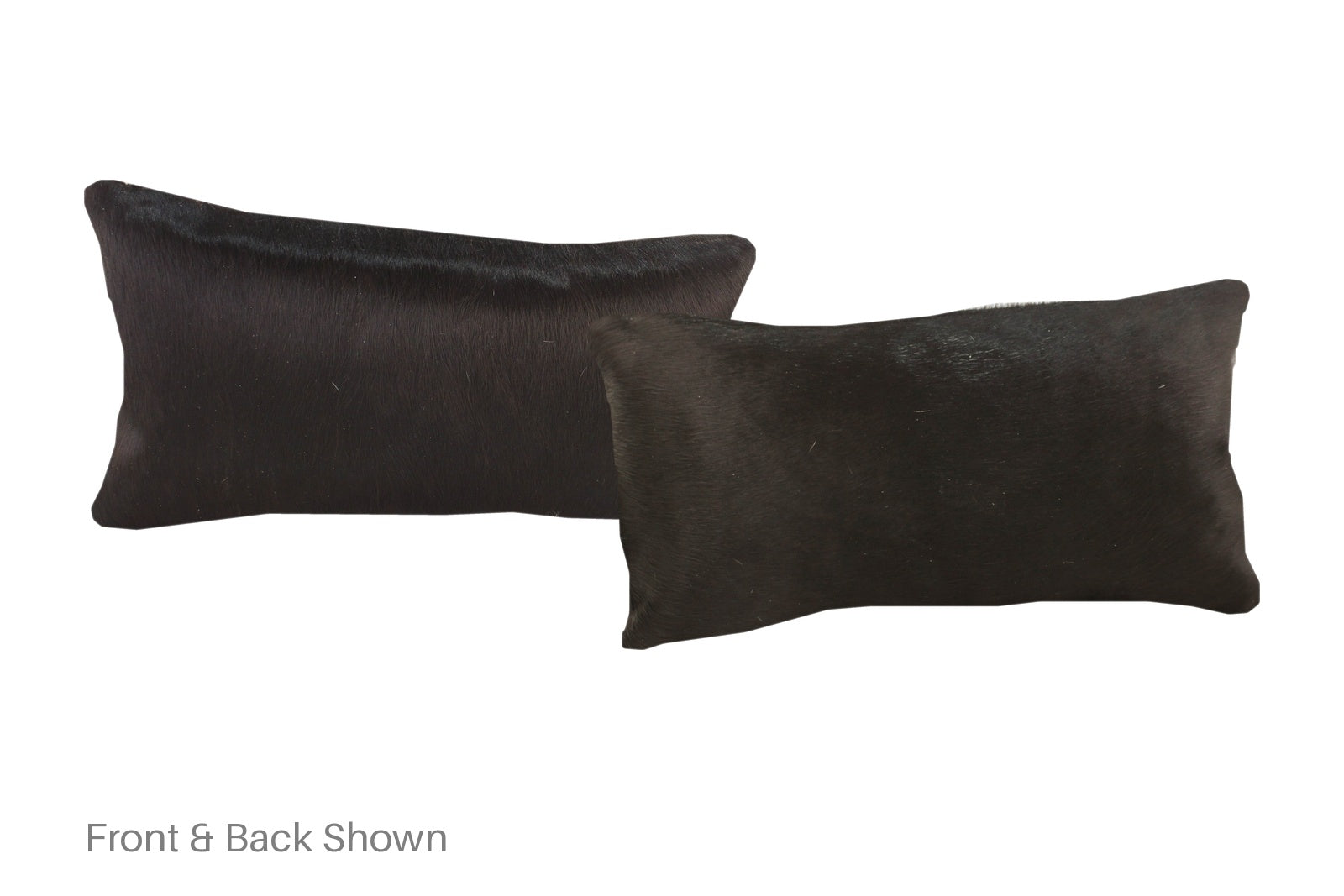 Solid Black Cowhide Pillow #A51874