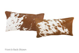 Brown and White Cowhide Pillow 12x22 #A51881 by Hudson Hides