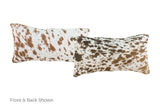 Salt and Pepper Brown Cowhide Pillow 12x22 #A51906 by Hudson Hides