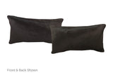 Solid Black Cowhide Pillow 12x22 #A51908 by Hudson Hides
