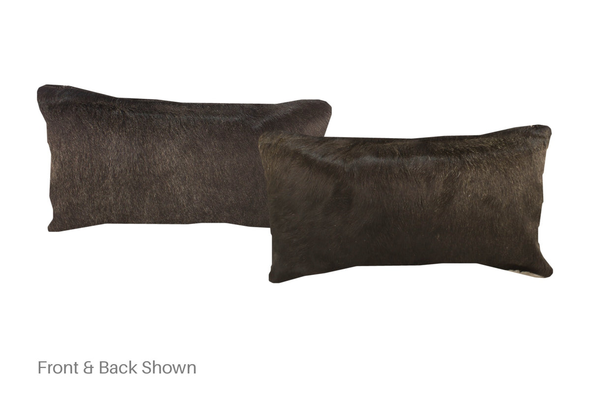 Solid Black Cowhide Pillow #A51912