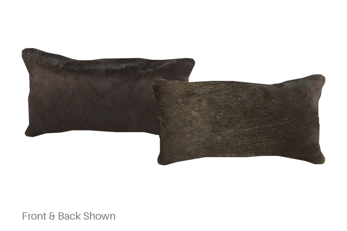 Solid Black Cowhide Pillow #A51913