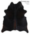 Solid Black X-Large Brazilian Cowhide Rug 6'11