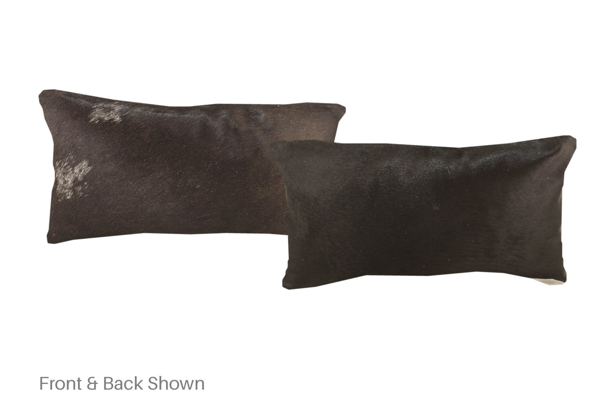 Solid Black Cowhide Pillow #A51932