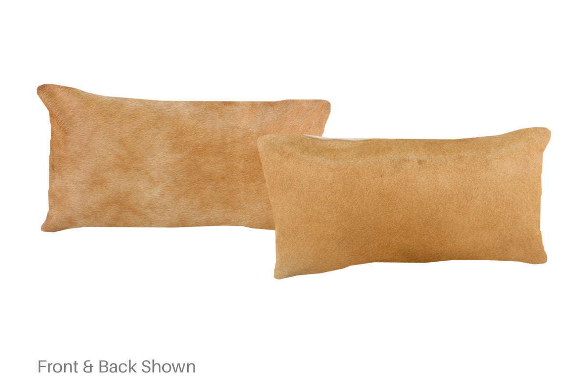 Solid Brown Cowhide Pillow #A51933