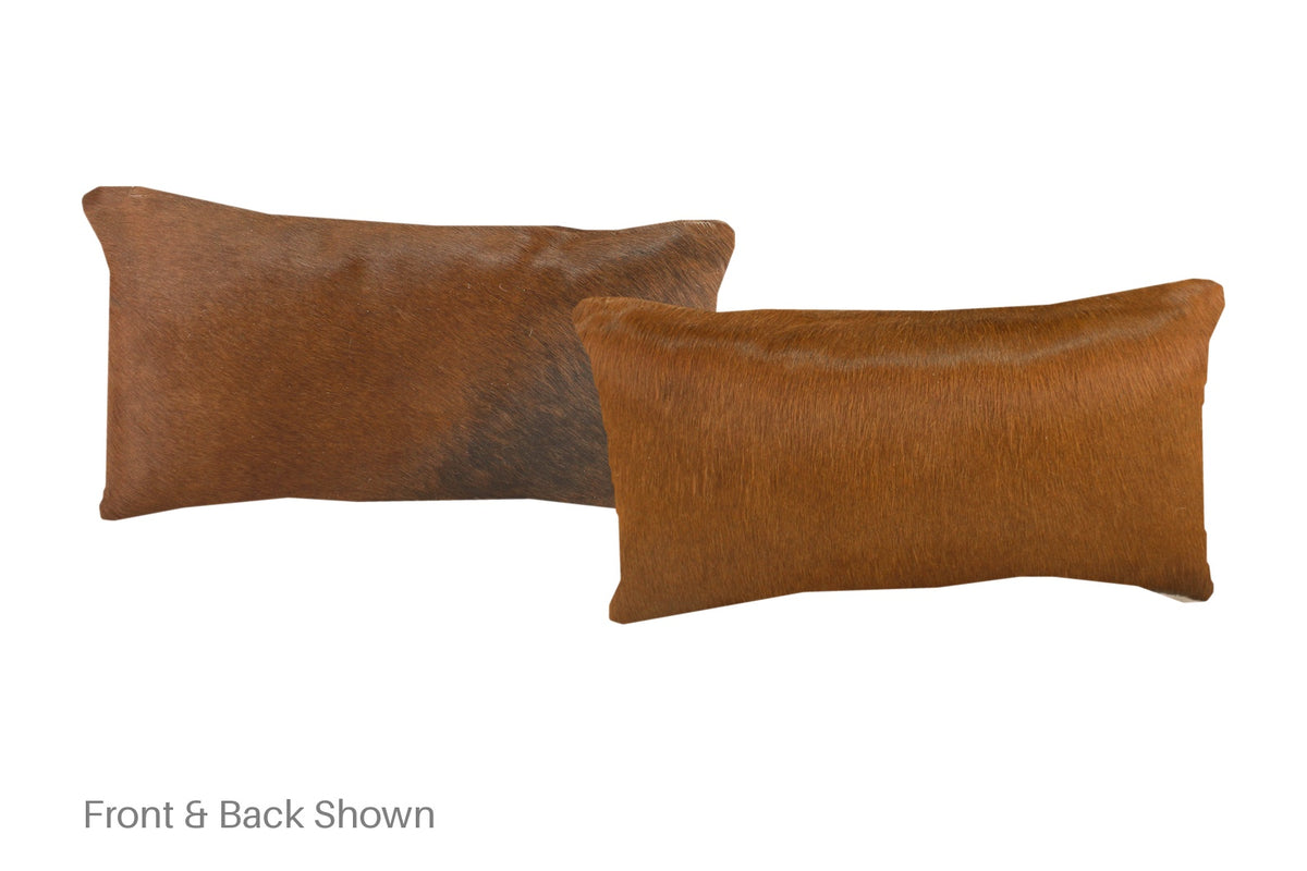 Solid Brown Cowhide Pillow #A51940