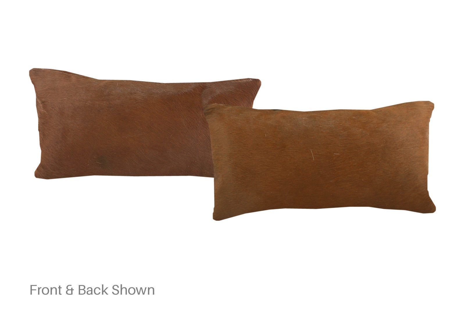 Solid Brown Cowhide Pillow #A51945