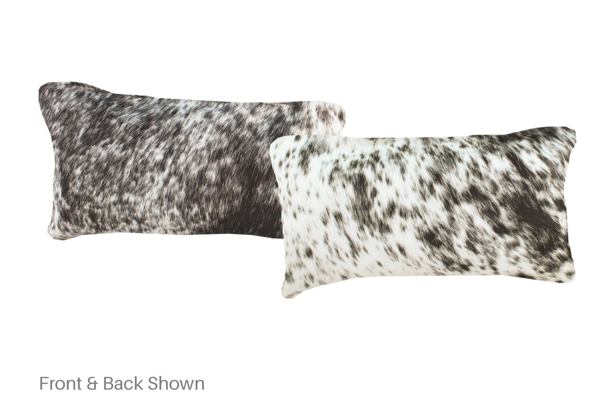 Salt and Pepper Black Cowhide Pillow #A51947