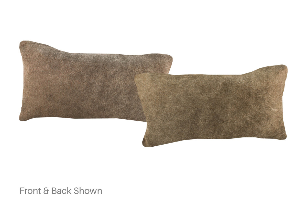 Grey with Beige Cowhide Pillow #A51955
