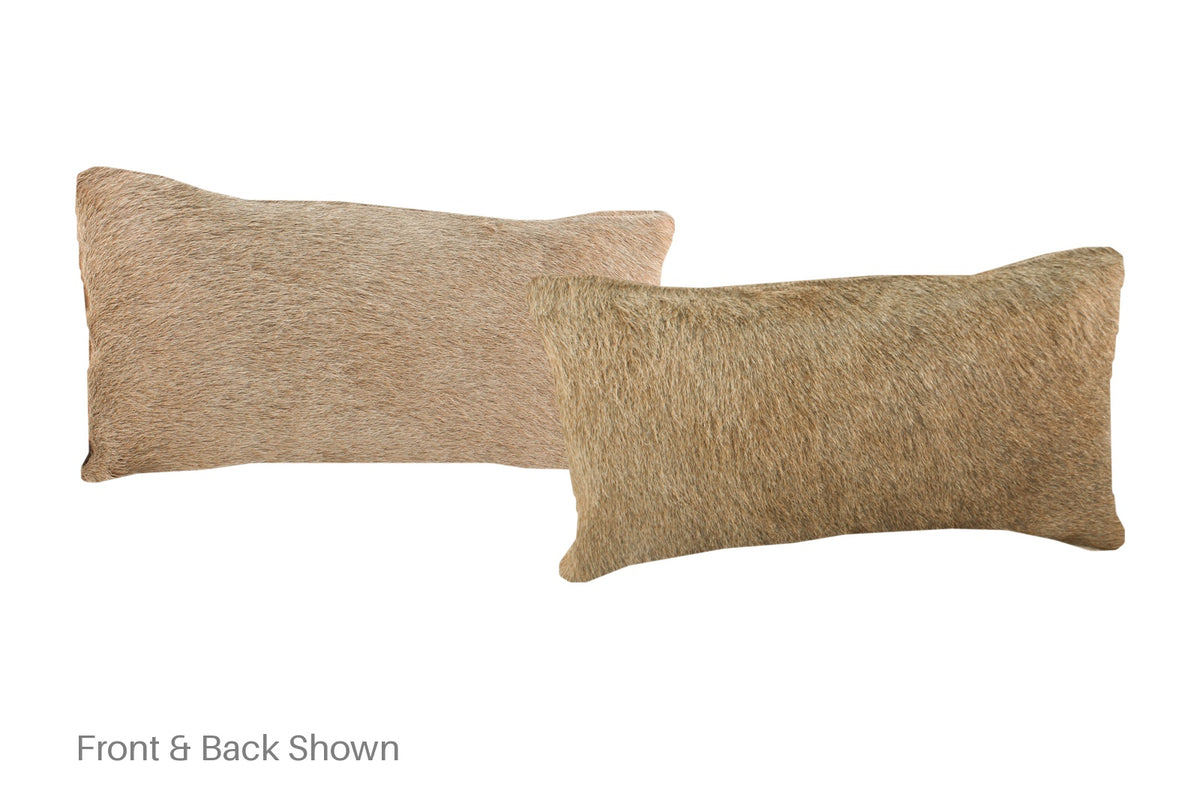 Grey with Beige Cowhide Pillow #A51959