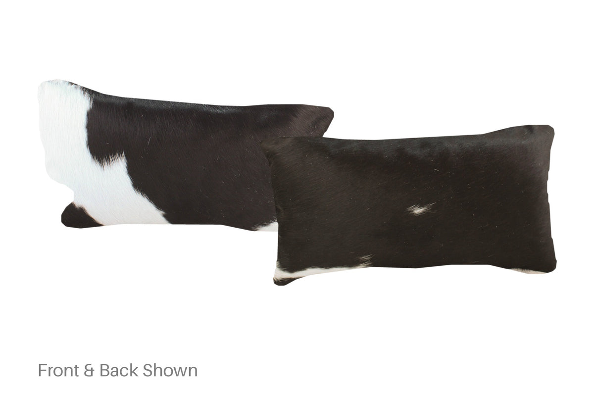 Black and White Cowhide Pillow #A51977